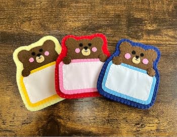 Amazon.co.jp: 《》フェルト名札 くまちゃん名札 お名前かける